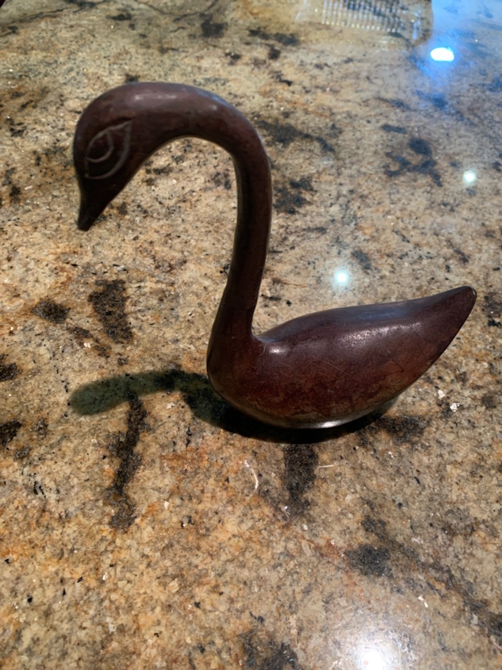 Vintage metal/brass? swan figurine 7”